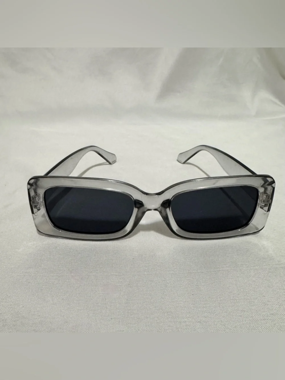 Light Grey Square Frame Glasses